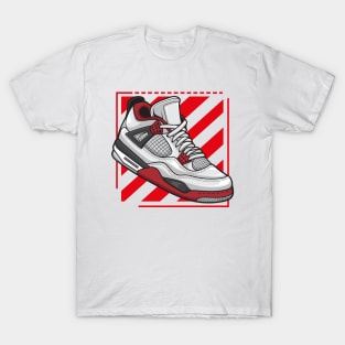 AJ 4 Retro Fire Red Sneaker T-Shirt